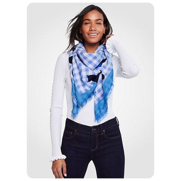 Ann Taylor Accessories - !! Ann Taylor Loft Gingham Floral Scarf